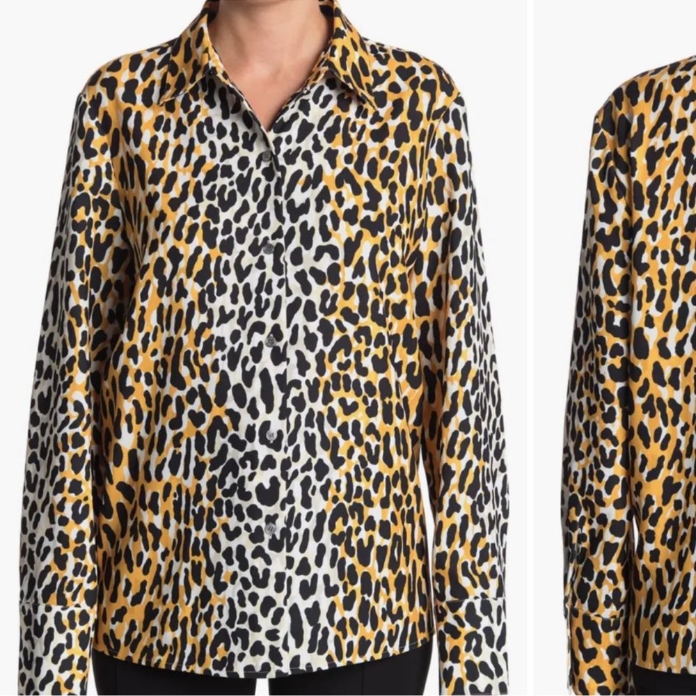 St. John Leopard Print Medium Shirt - Picture 2 of 10